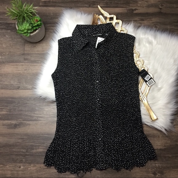 Essentials by Milano Tops - Essentials by Milano Polka Dot Button Blouse